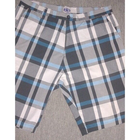 Red Snap Gray Blue Black Men's Shorts - Picture 1 of 4